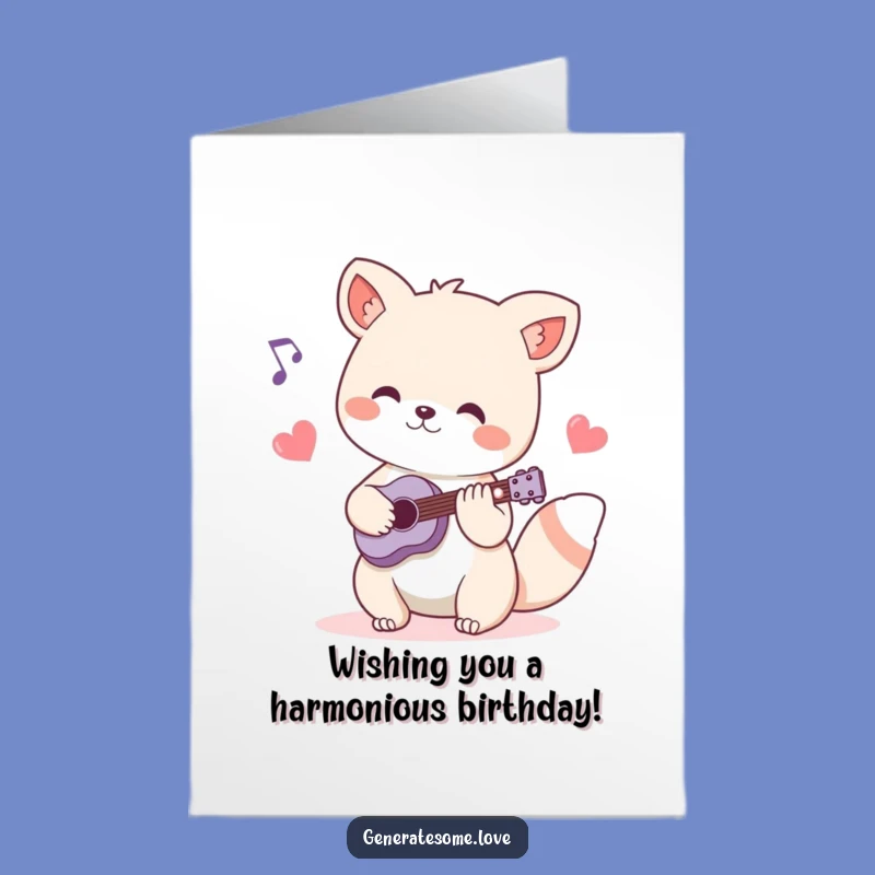 Free Printable Birthday Card, Musical Animal Tune, Funny Downloadable Gift for a Harmonious Day