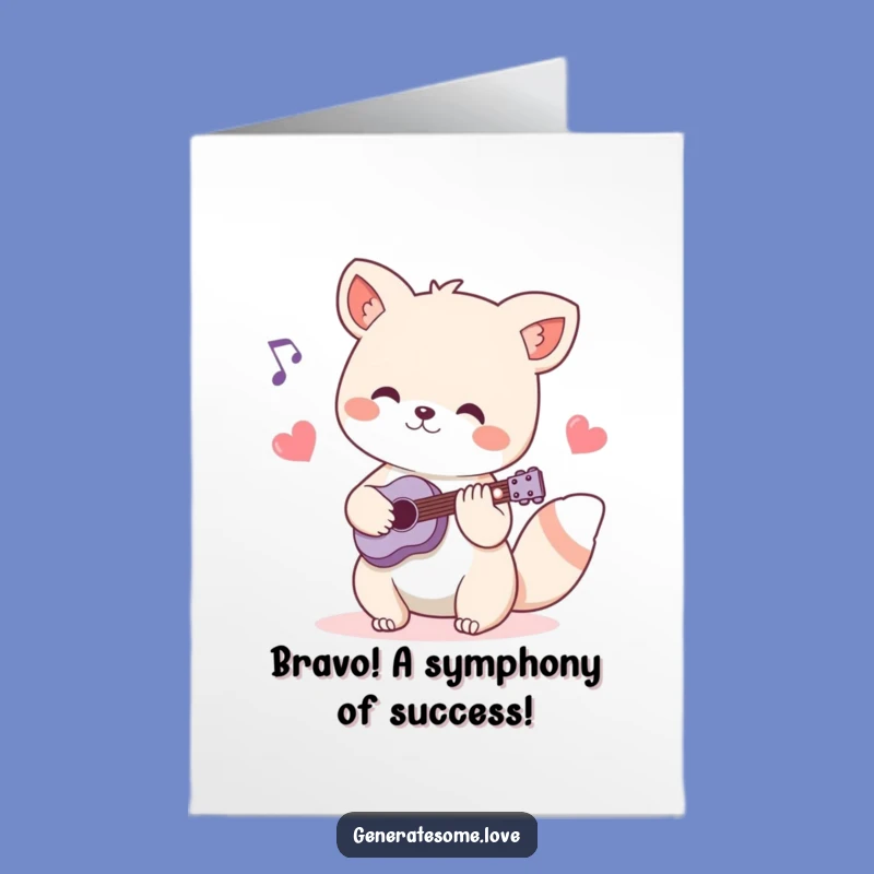 Free Printable Congrats Card, Musical Animal, Funny Downloadable Gift for Celebratory Vibes