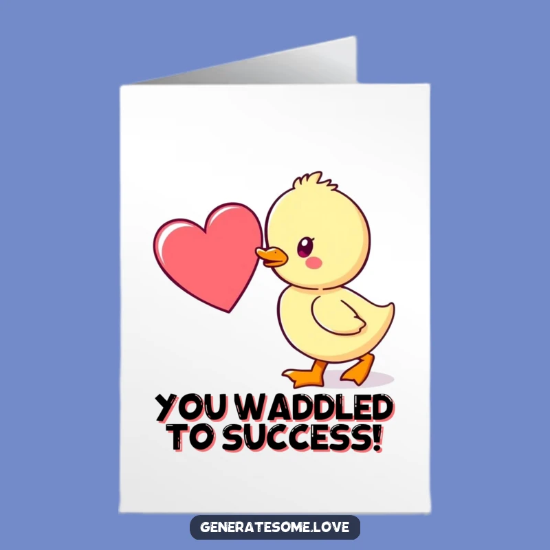 Free Printable Congrats Card: Duckling & Heart - Sweet Downloadable & DIY