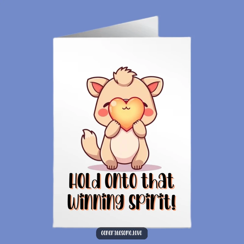 Free Printable Congrats Card, Hopeful Animal Heart, Funny Downloadable Gift for Future Success