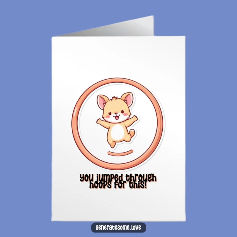 Hilarious Free Printable Congrats Card: Tiny Animal's Heart-Hoop Triumph
