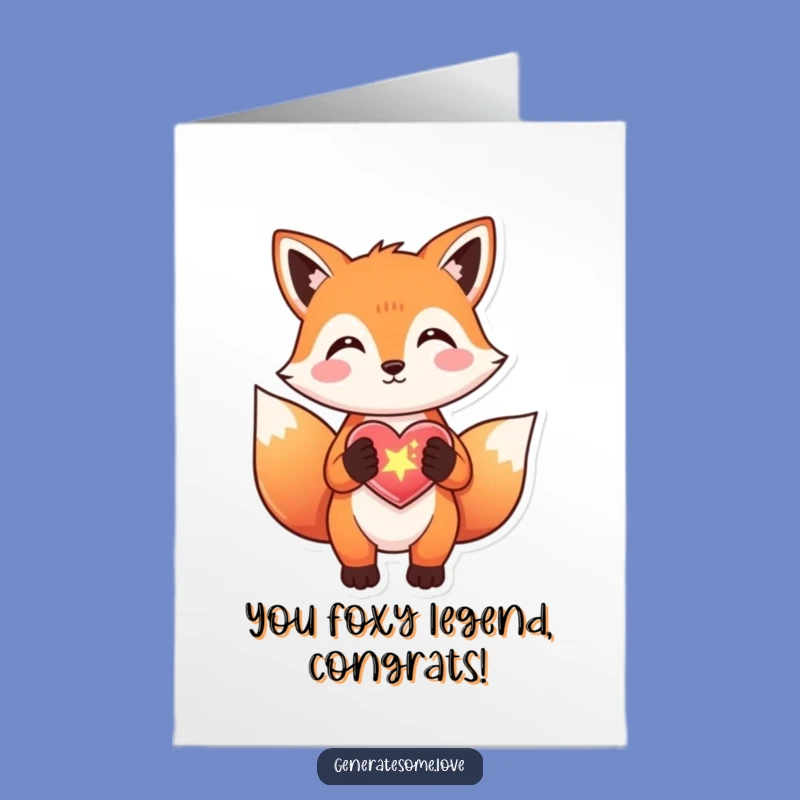 Free Printable Congrats Card: Fox Gifts Sparkly Heart, Ideal Funny Downloadable Gift