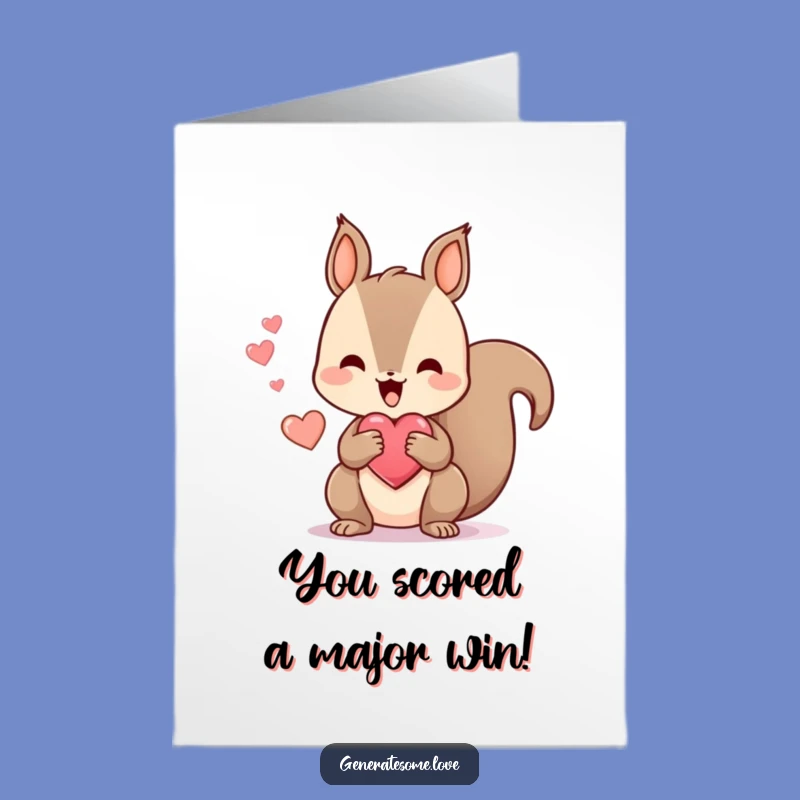 Free Printable Congrats Card: Squirrel Heart Treat - Joyful Downloadable & DIY