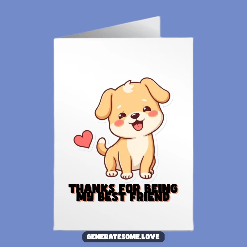Free Printable Dog Thank You Card: Wagging Tail and Heart for Grateful Thanks