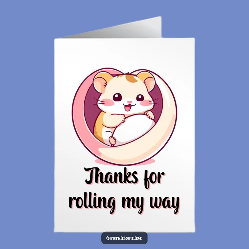 Free Printable Thank You Card: Hamster Heart Ball - Cute Downloadable & DIY