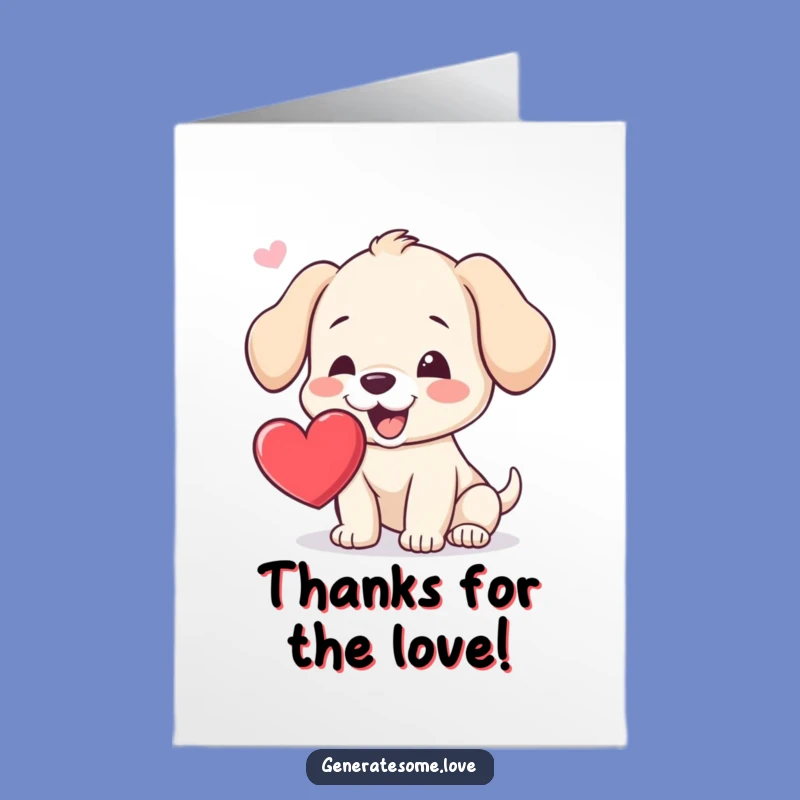 Free Printable Thank You Card: Puppy Hearts, Grateful Dog Downloadable Gift for Appreciation