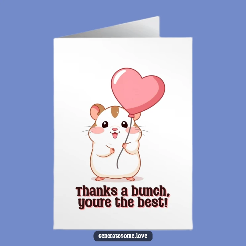 Free Printable Hamster Thank You Card: Adorable Balloon Gratitude for Your Friends