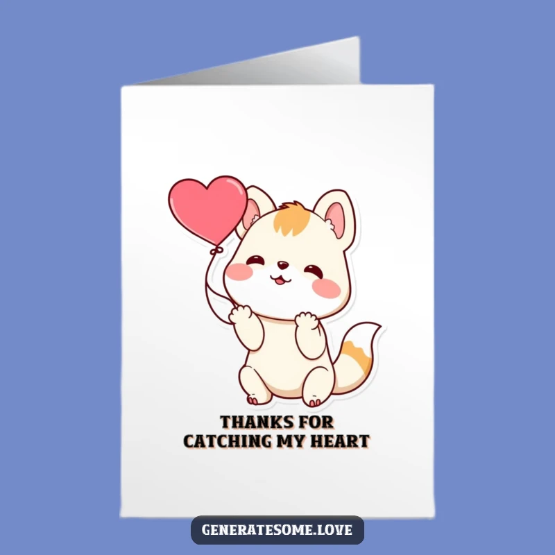 Sweet Free Printable Thank You Card: Animal Catches Heartfelt Thanks