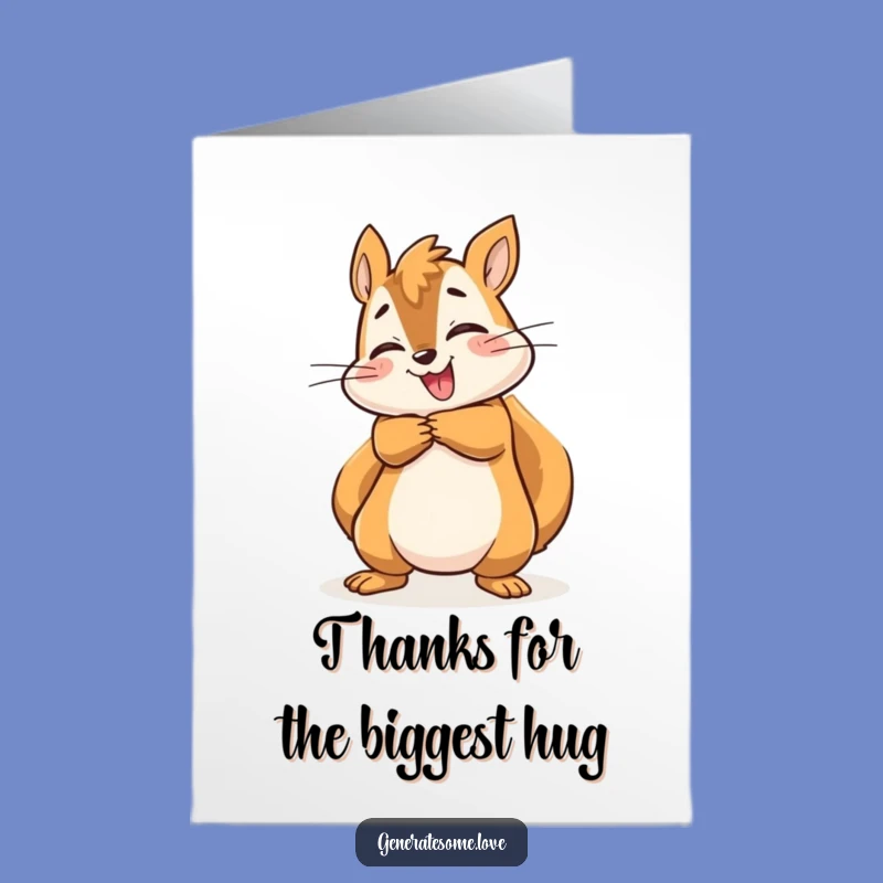 Free Printable Squirrel Thank You Card: Energetic Hugs to Show Your Thanks