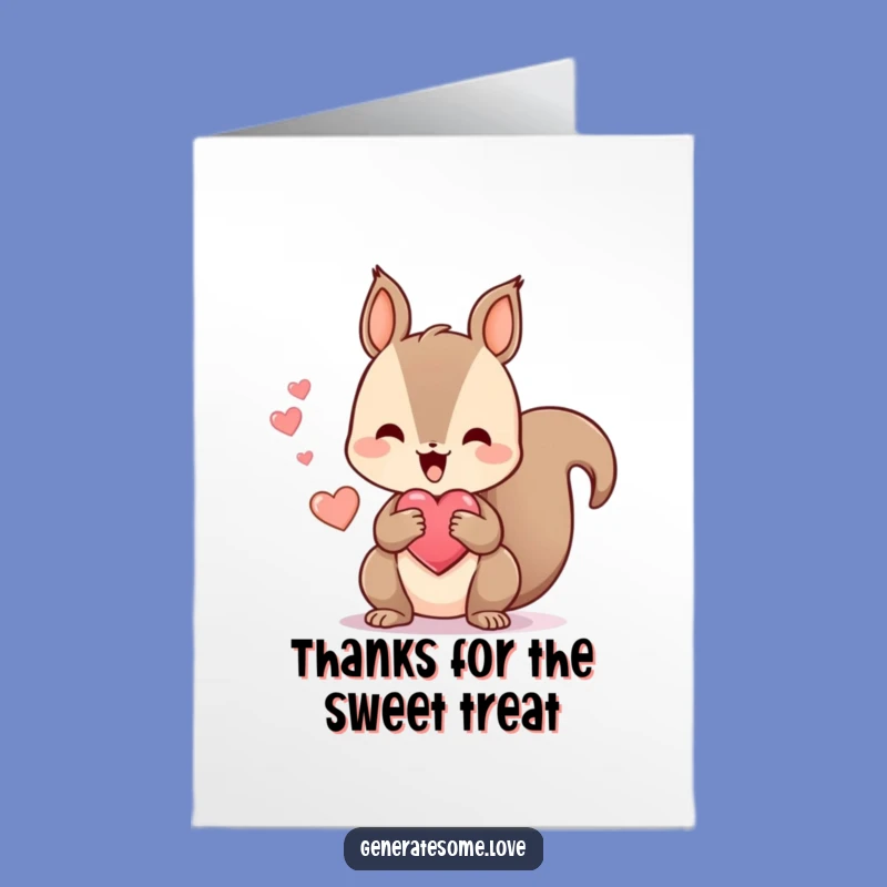 Free Printable Thank You Card: Squirrel Heart Treat - Happy Downloadable & DIY