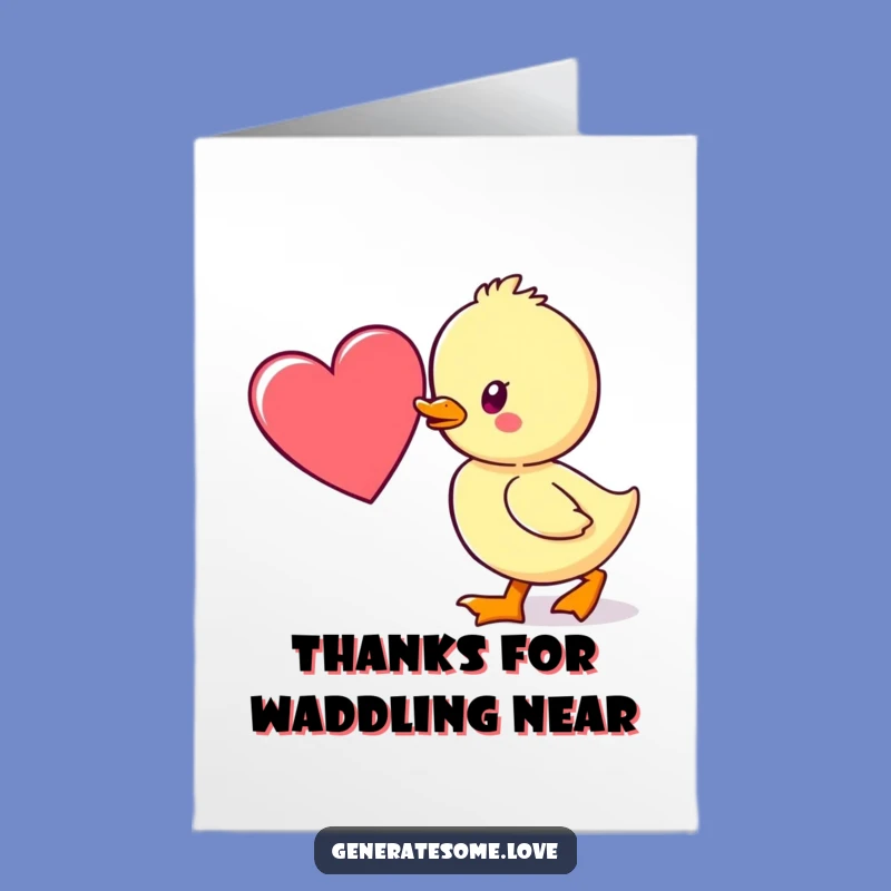 Free Printable Thank You Card: Duckling Heart - Sweet Downloadable & DIY