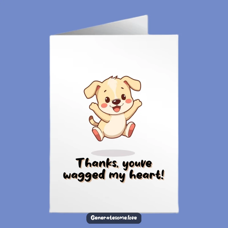 Free Printable Thank You Card: Playful Puppy Bounce Funny Downloadable Greeting