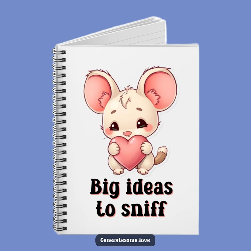 Funny Big Ear Creature Heart Notebook: Jot Down Ideas with Curious Love