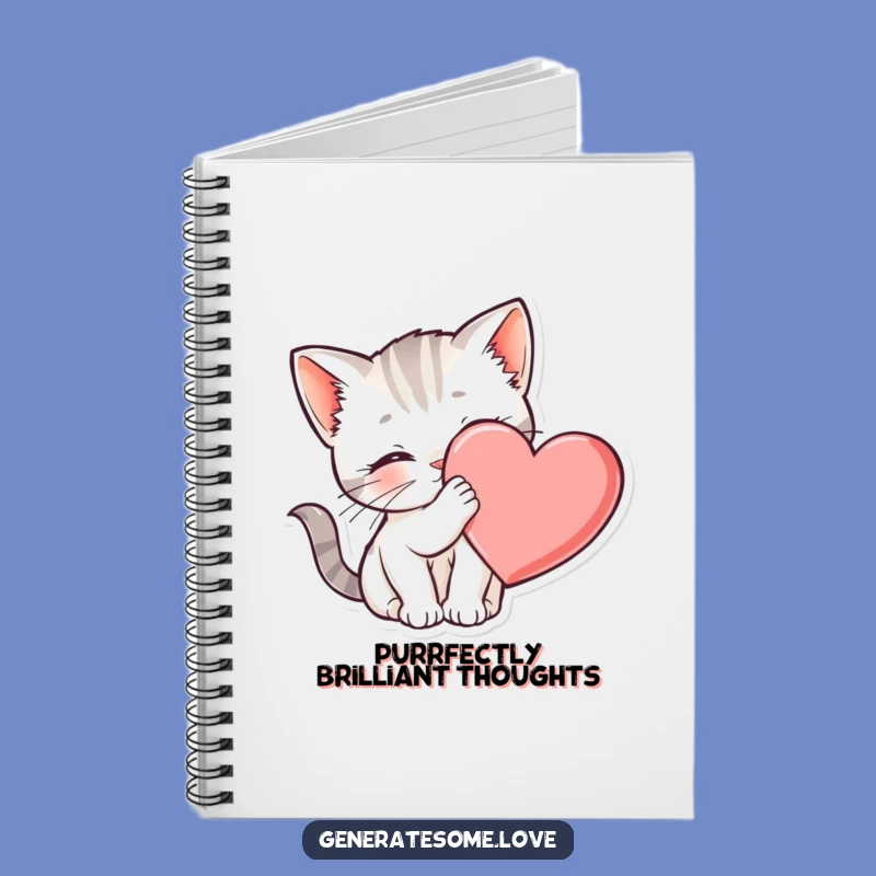 Funny Kitten Heart Notebook - Journal For Your Cat-Loving Thoughts