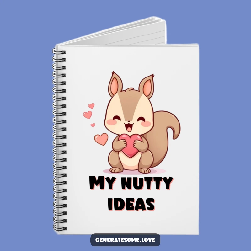 Funny Squirrel Heart Notebook: Journal Your Happy Thoughts