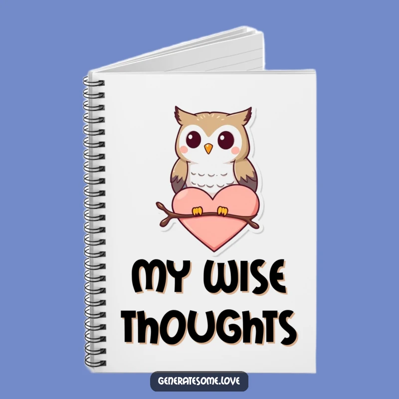 Funny Owl Heart Notebook: Jot Down Loving Thoughts