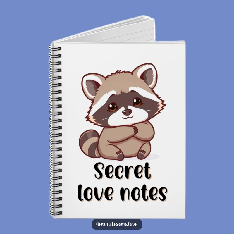 Funny Curious Raccoon Heart Notebook: Jot Down Secrets with Humor