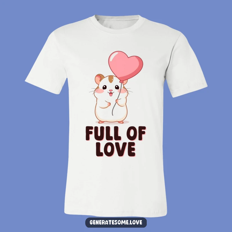 Funny Chubby Hamster Heart Balloon T-Shirt: Adorable and Humorous Wearable Art