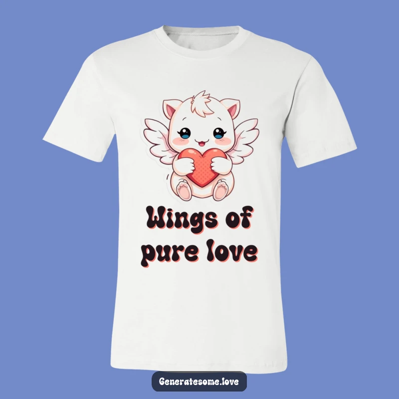 Funny Winged Creature Heart Tee: Wear Your Gentle Love with Style