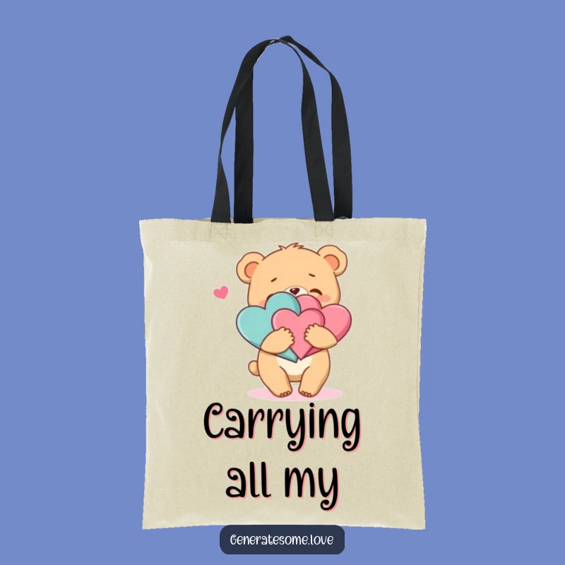 Funny Hearts Bear Cub Tote Bag: Carry Love, Your Perfect Funny Gift!