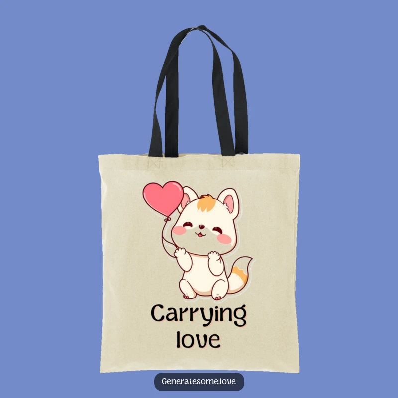 Funny Playful Animal Heart Catch Tote: Carry Joyful Moments