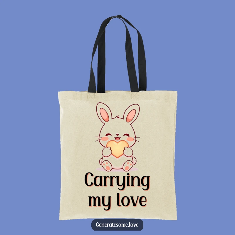 Funny Joyful Bunny Tote Bag: Carry Love, Sweet Gift