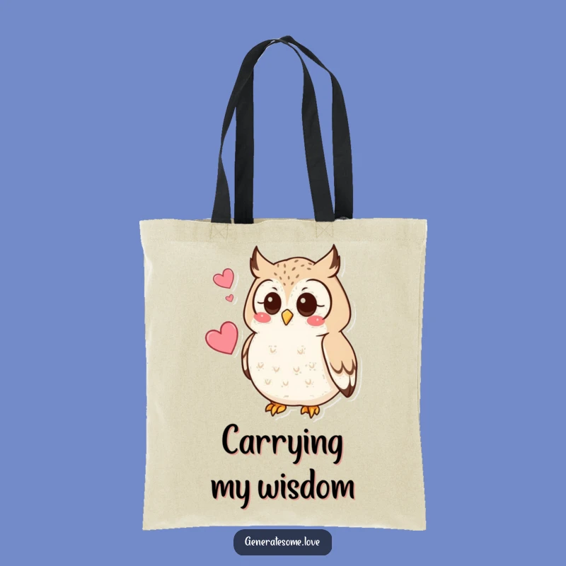 Funny Owl Heart Tote Bag: Curious Hoot, Carry Your Wisdom