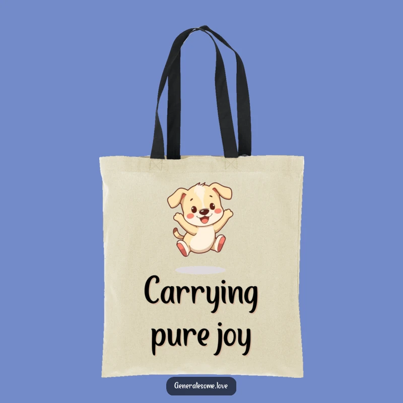 Funny Puppy Bounce Tote Bag: Carry Fun and Playful Character Energy Everywhere