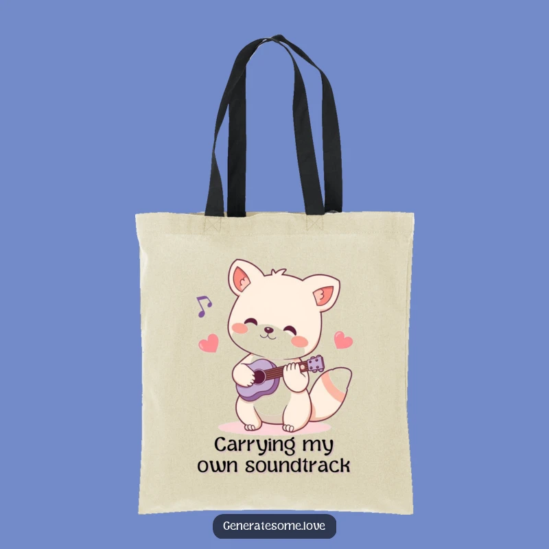 Funny Animal Musician Tote Bag: Carry Your Tunes with Hearty Style