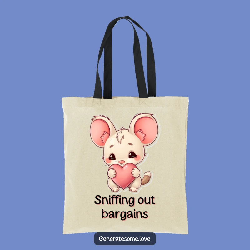 Funny Big Ear Creature Heart Tote Bag: Carry Your Curiosity with Whimsical Flair