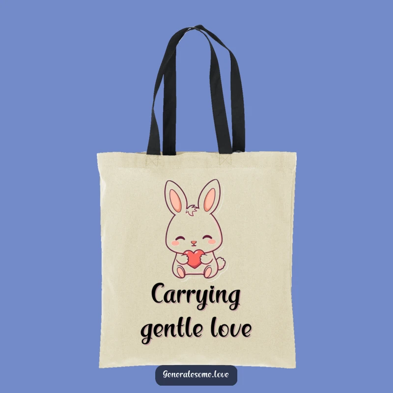 Funny Bunny Heart Tote Bag: Carry Sweetness and Darling Character Style