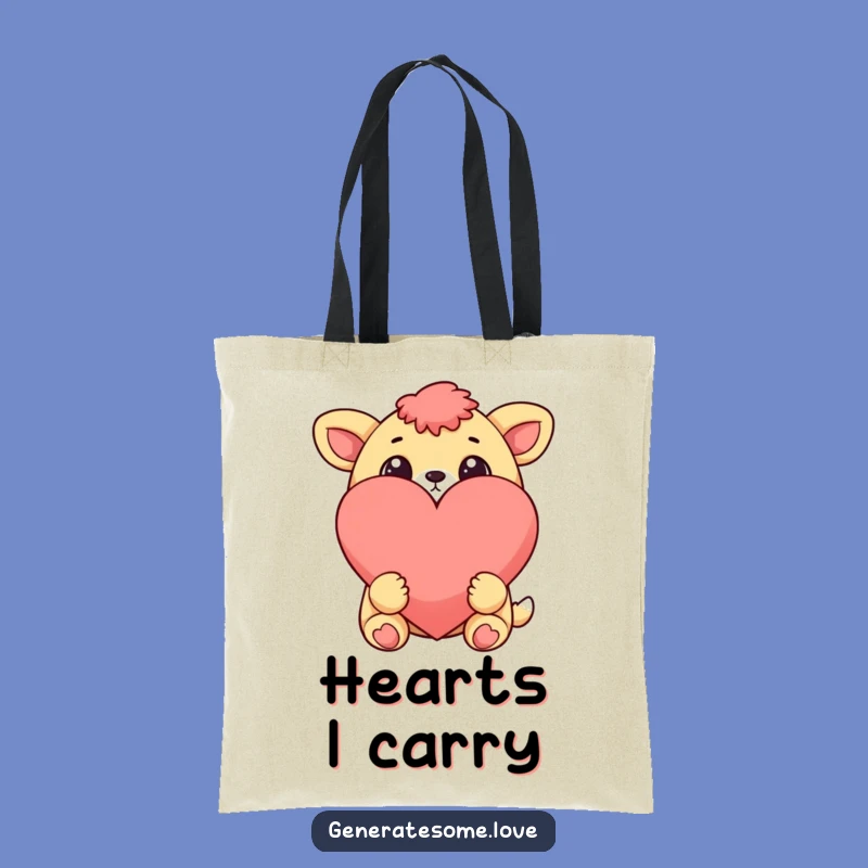 Funny Cheerful Animal Heart Tote: Carry Your Love Everywhere